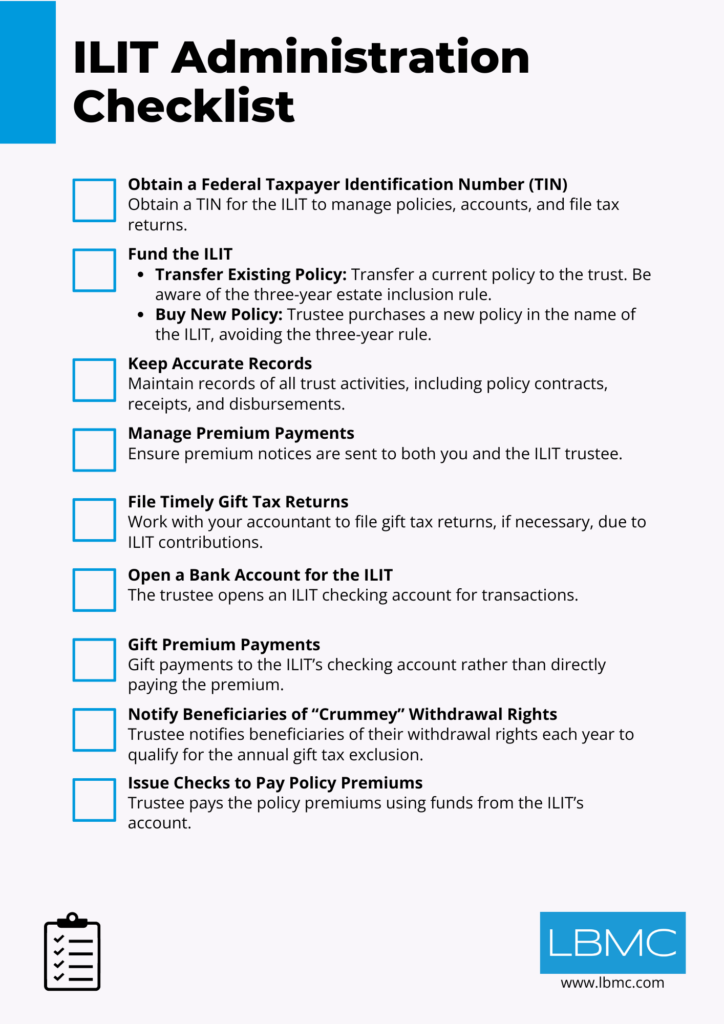 ILIT Administration Checklist